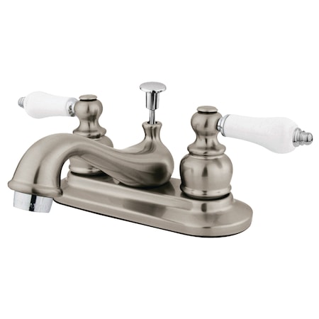 Kingston Brass 4" Centerset Bathroom Faucet, Brushed Nickel/Chrome GKB607B